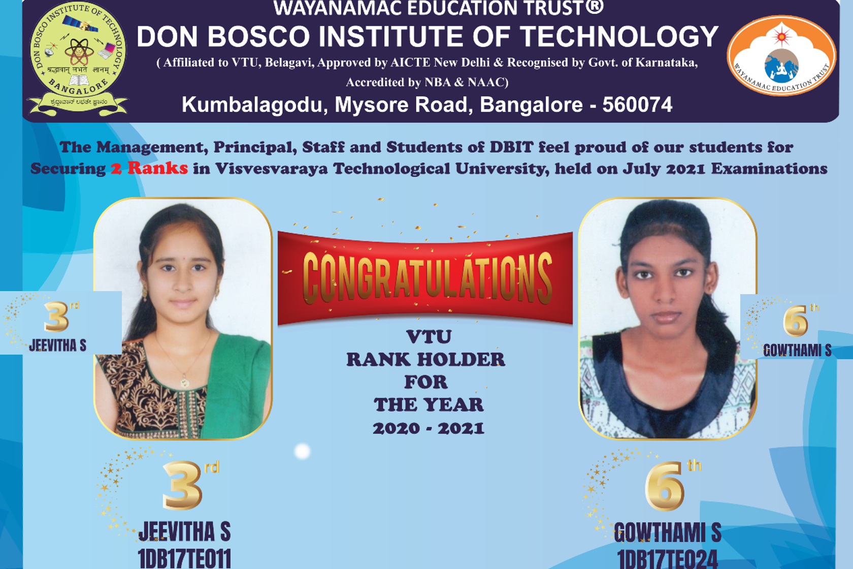 Don Bosco Institute of Technology Bangalore| Top Engineering College in ...